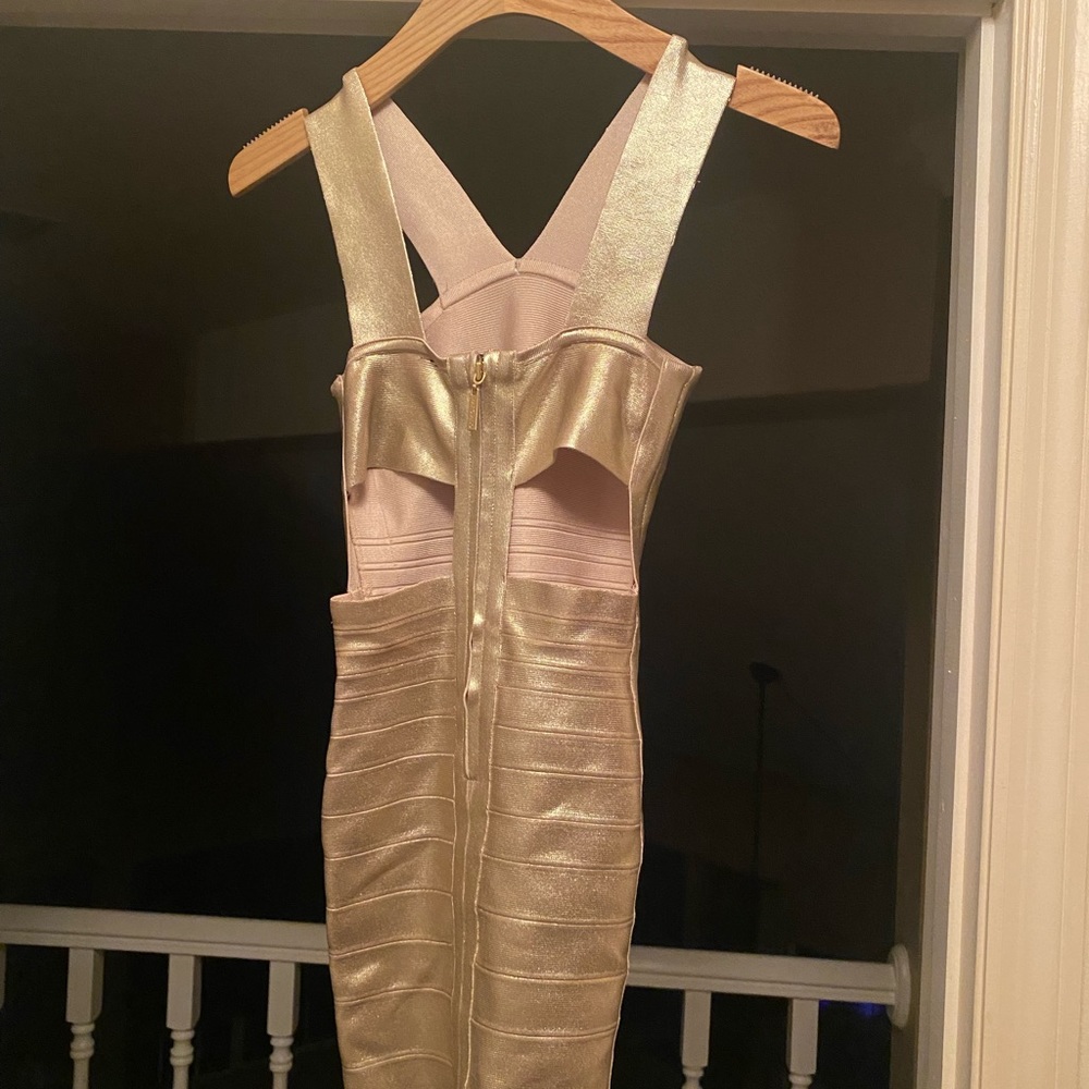 Gold Bandage Dress - Picture 5 of 8